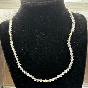 14k gold clasp with beads and clear beads